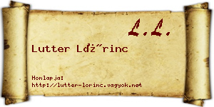 Lutter Lőrinc névjegykártya